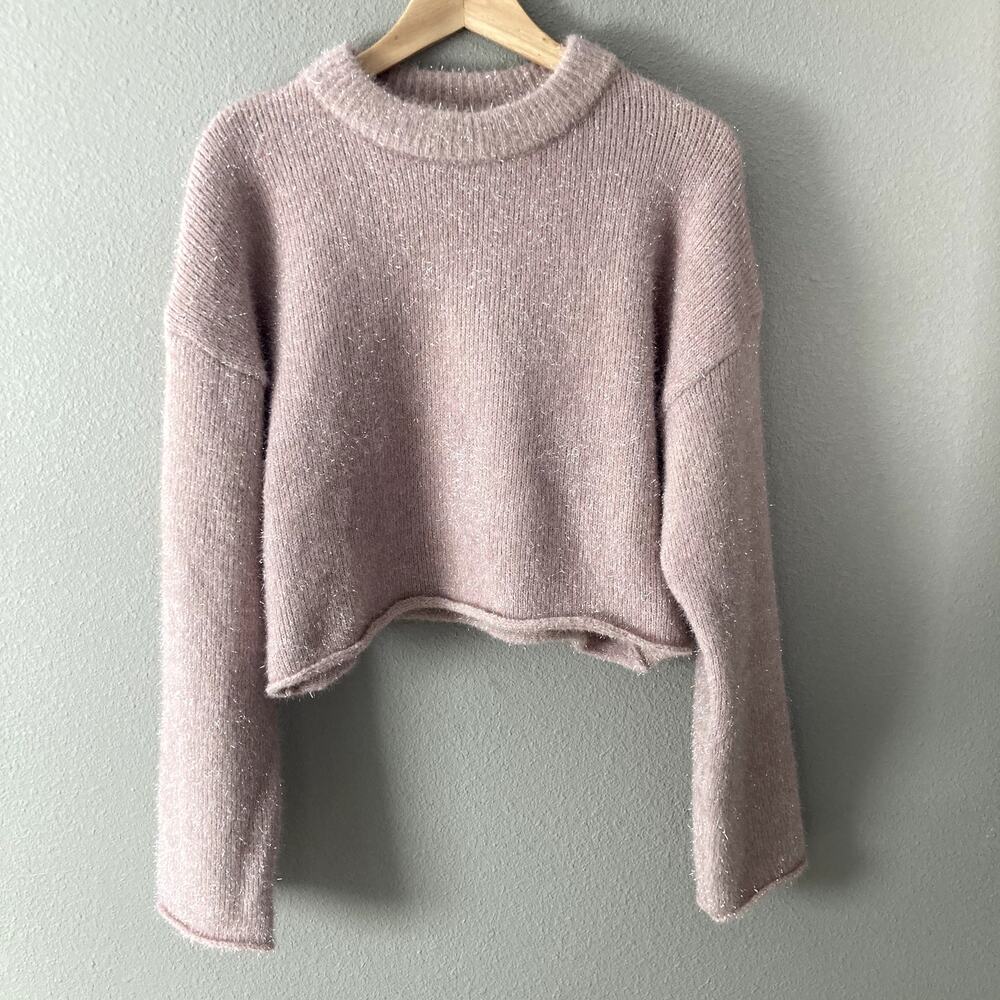 H&M NEW Glittery Cropped Sweater - Pink - Medium - Picture 4 of 9